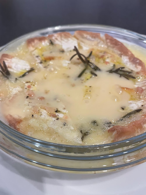 Baked Camembert with Rosemary & Garlic - Fresh from the oven.
