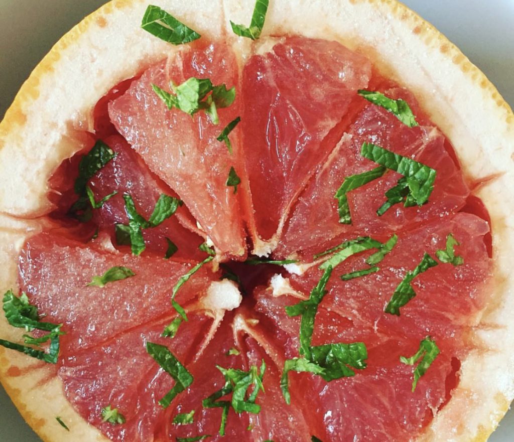Grapefruit with Chopped Mint