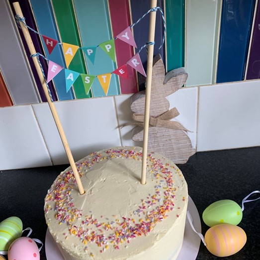 Easter Cake Bunting makes an easy, affordable cake decoration.
