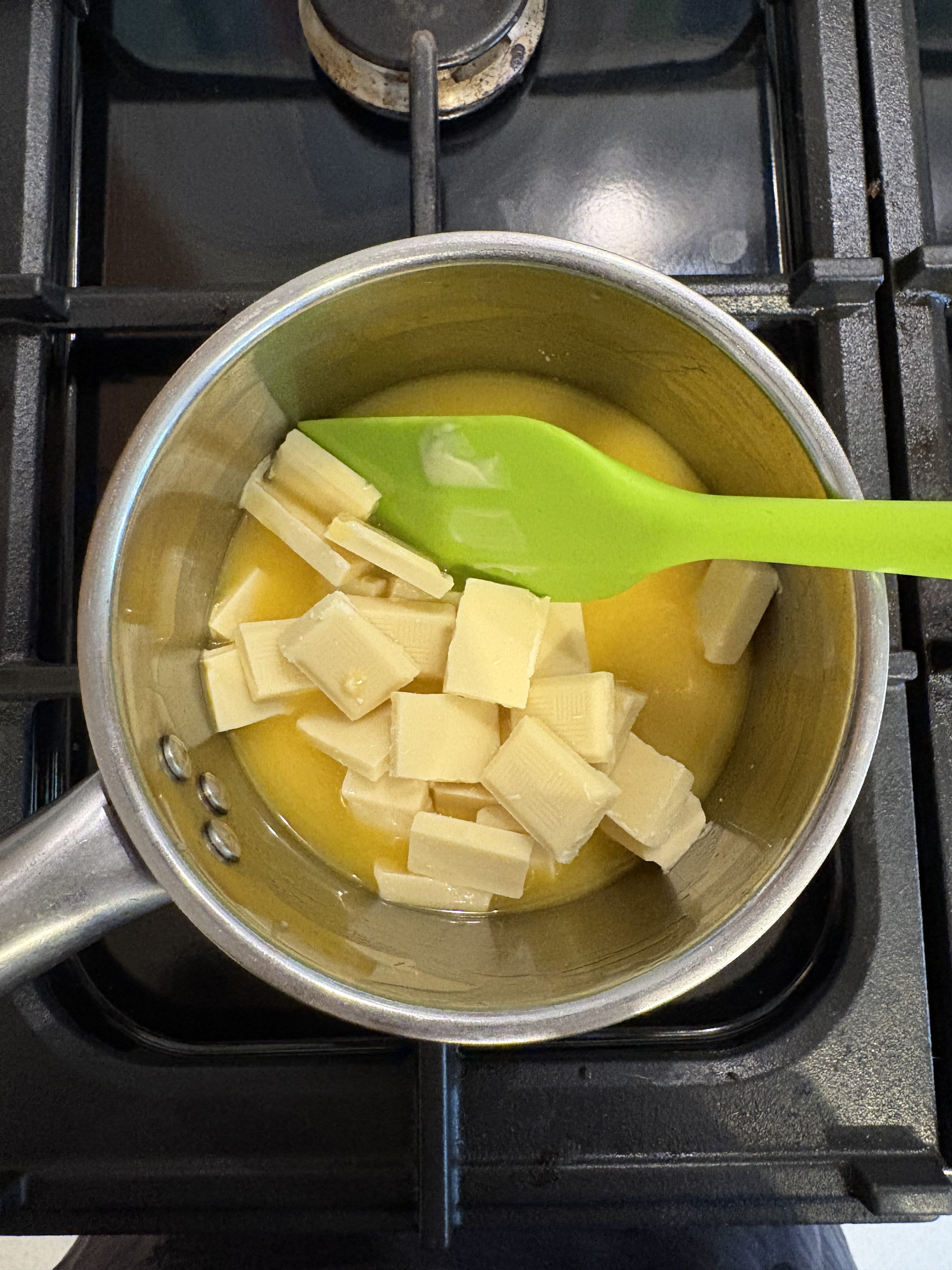 Making blondies - melt chocolate 