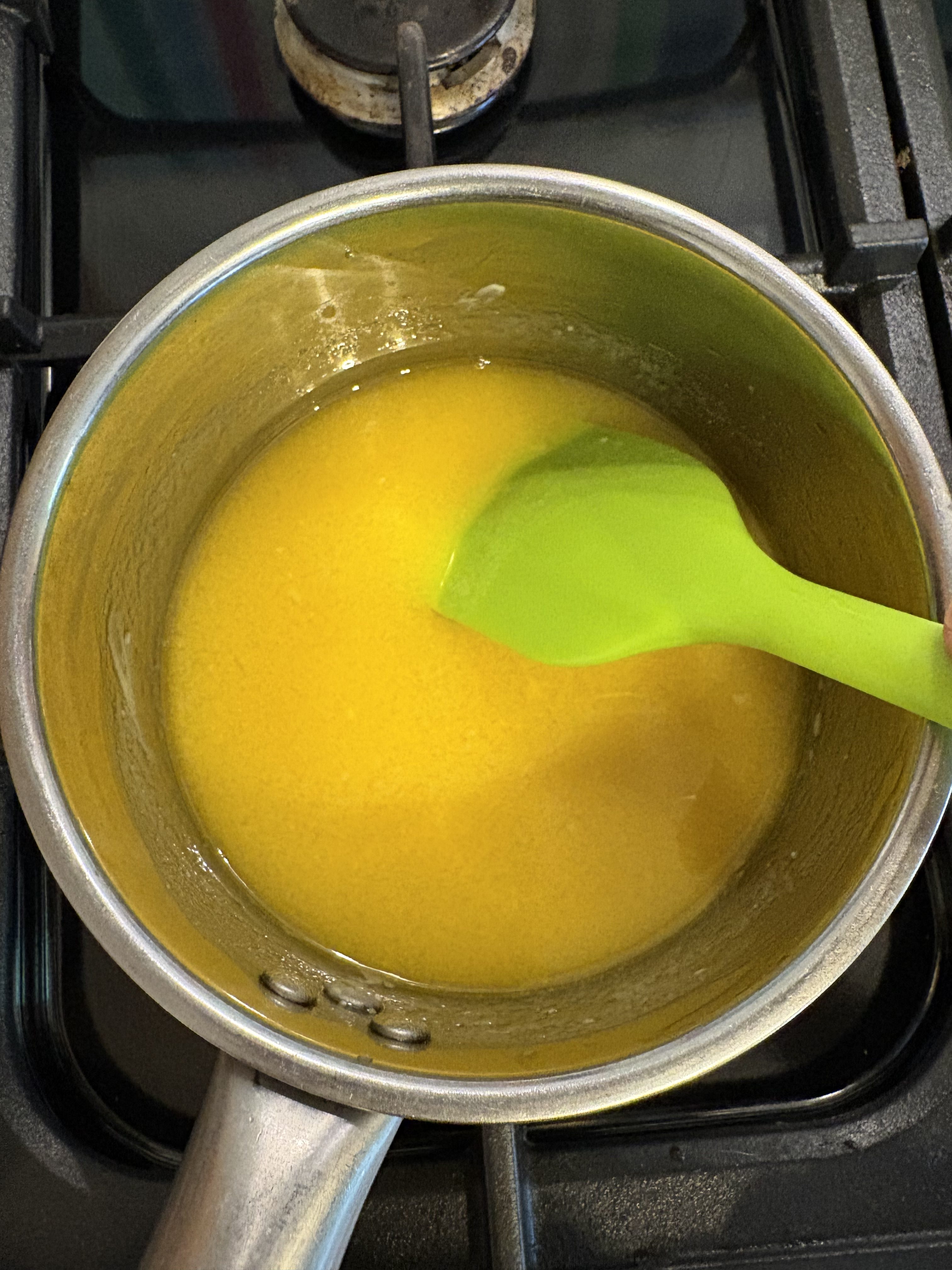 Making blondies - melted butter and chocolate
