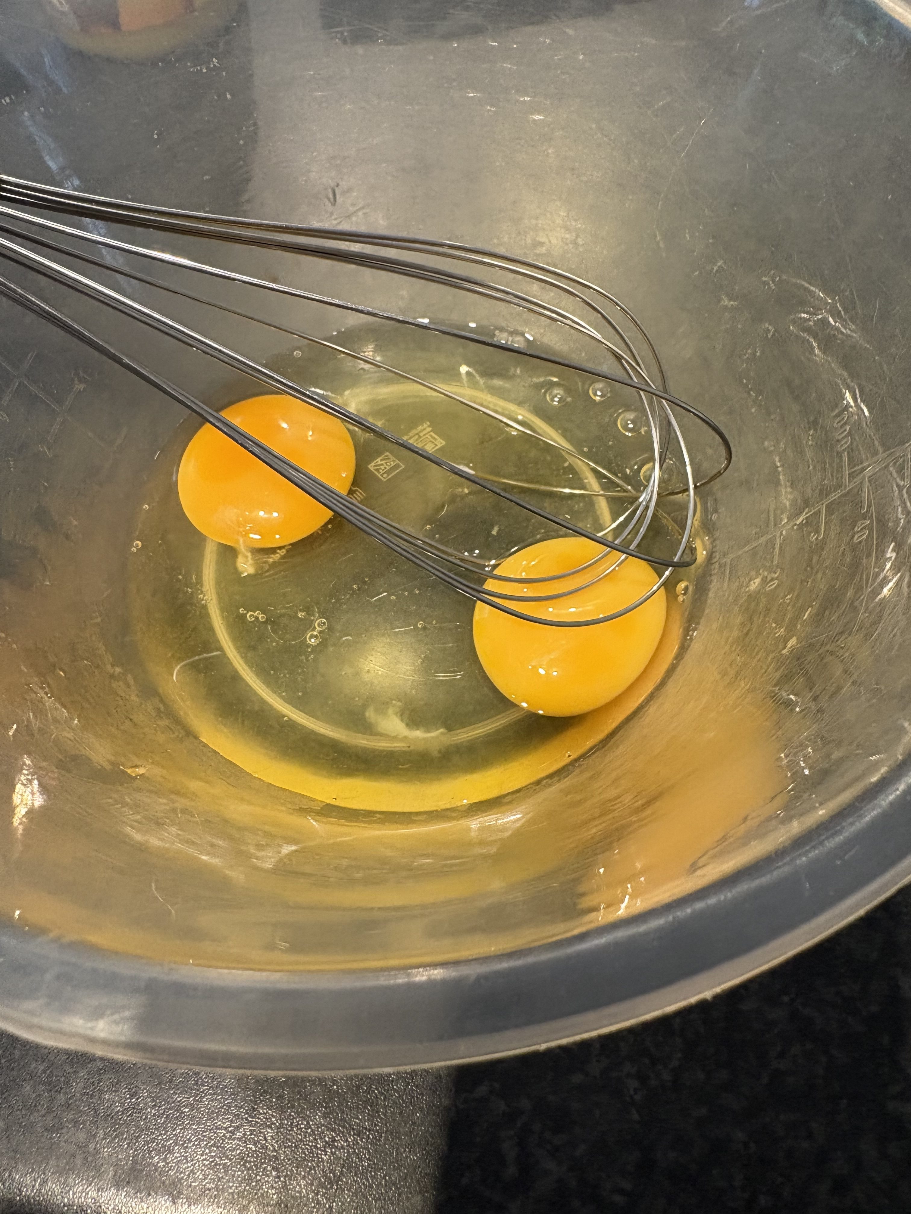 Making blondies - add eggs