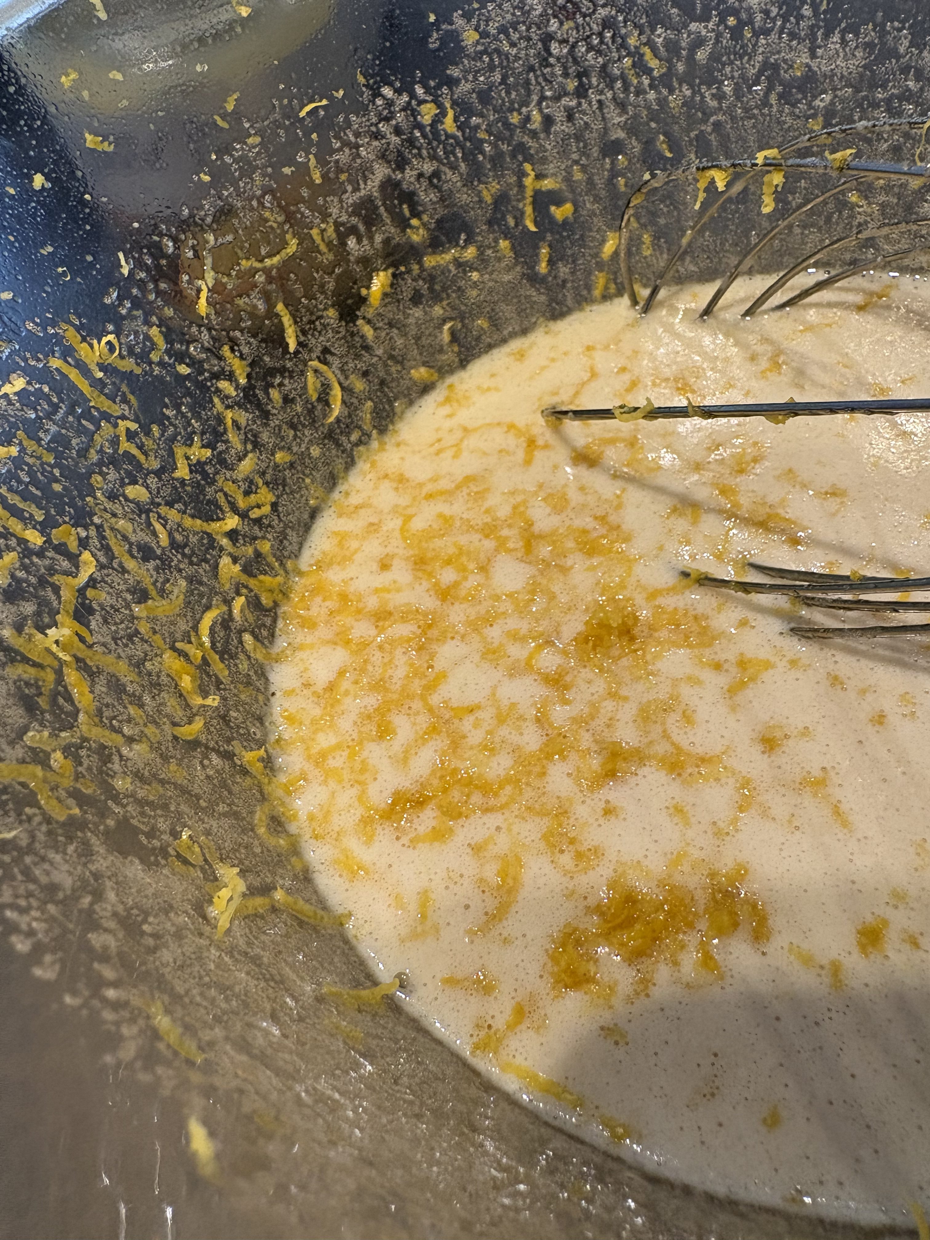 Making blondies - add lemon zest