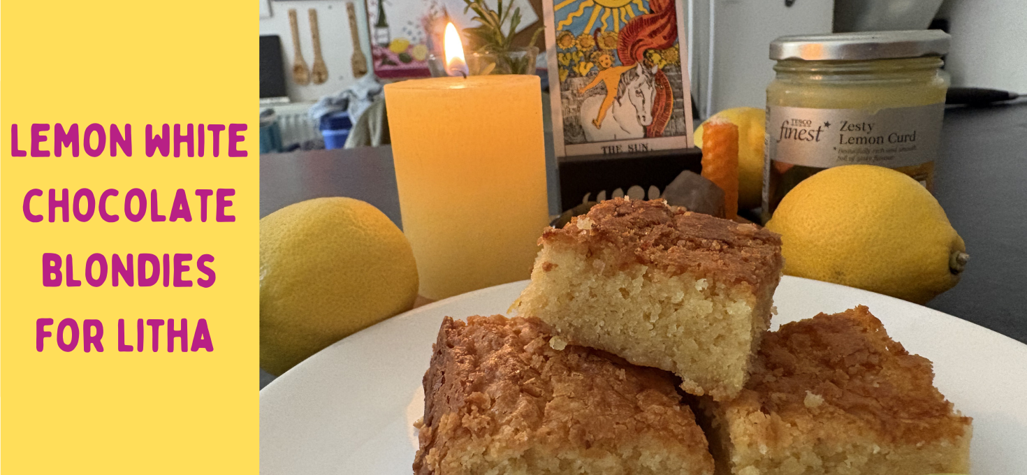 Lemon White Chocolate Blondies for Litha